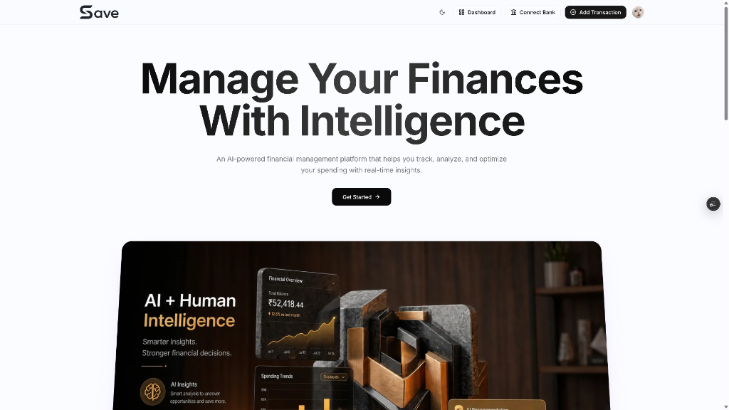 Save AI Finance Platform — Landing Page